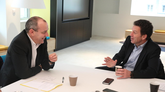 Même s’ils s’opposent sur de nombreux sujets, le courant semble être passé entre Laurent Berger et Geoffroy Roux de Bézieux.© LP / Olivier Lejeune
