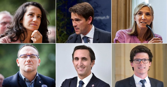 Lydia Guirous, Sébastien Pilard, Agnès Evren, Damien Abad, Julien Aubert et Pierre-Henri Dumont. © Sipa Press